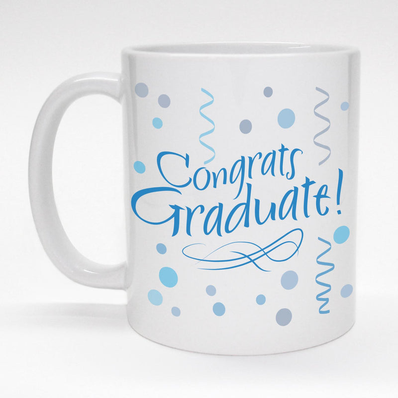 11 oz. coffee mug with blue design - Congrats, Graduate!