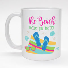 11 oz. coffee mug with pastel seashells - By the sea...