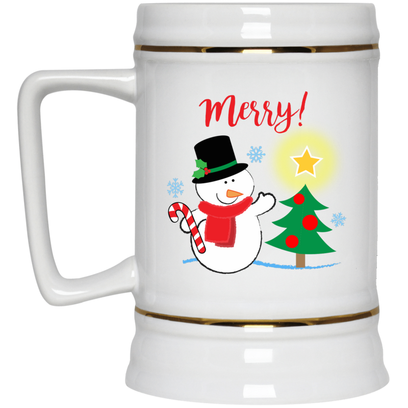Cute snowman coffee mug - Merry!