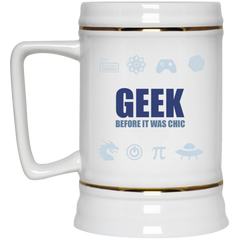 11 oz. coffee mug with nerd symbols - Geek before it was chic. 