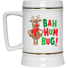 11oz. mug with angry cartoon reindeer and 