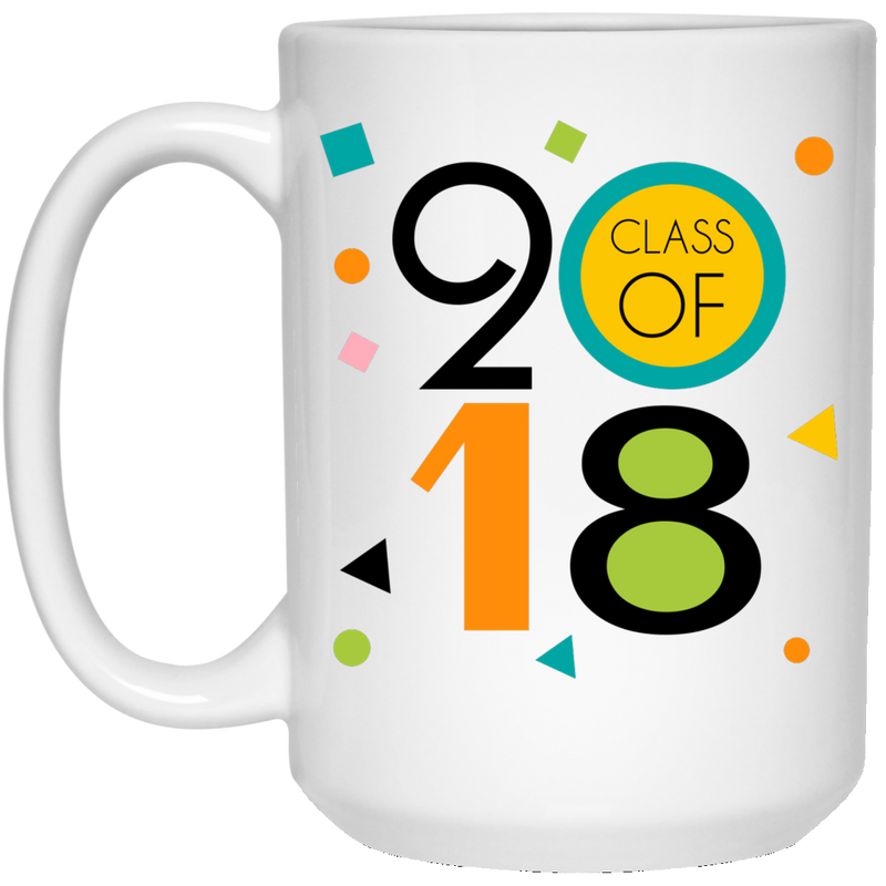 11 oz. colorful graduation mug  - Class of 2018.