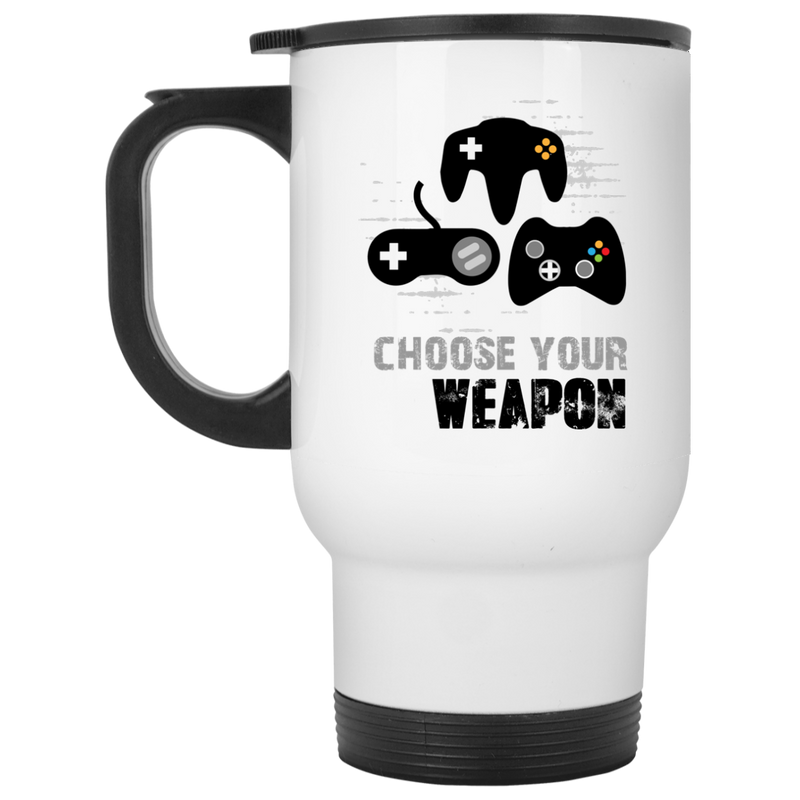 11 oz. mug with assorted game controllers - Choose Your Weapon.