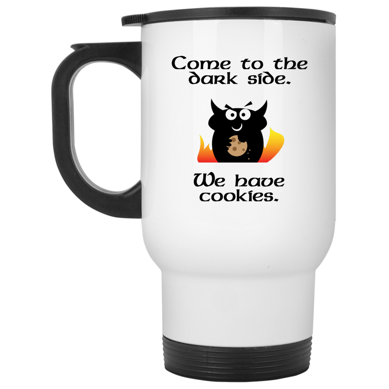 11 oz. mug with cute cartoon - Come to the dark side. We have cookies.