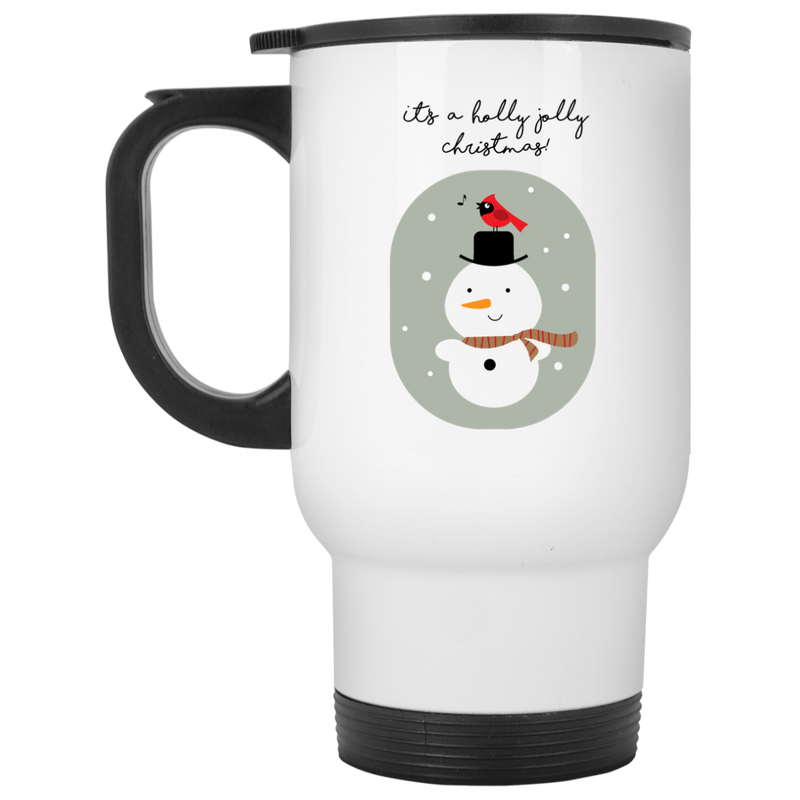 11 oz. Christmas mug with cute snowman - Holly Jolly Christmas.