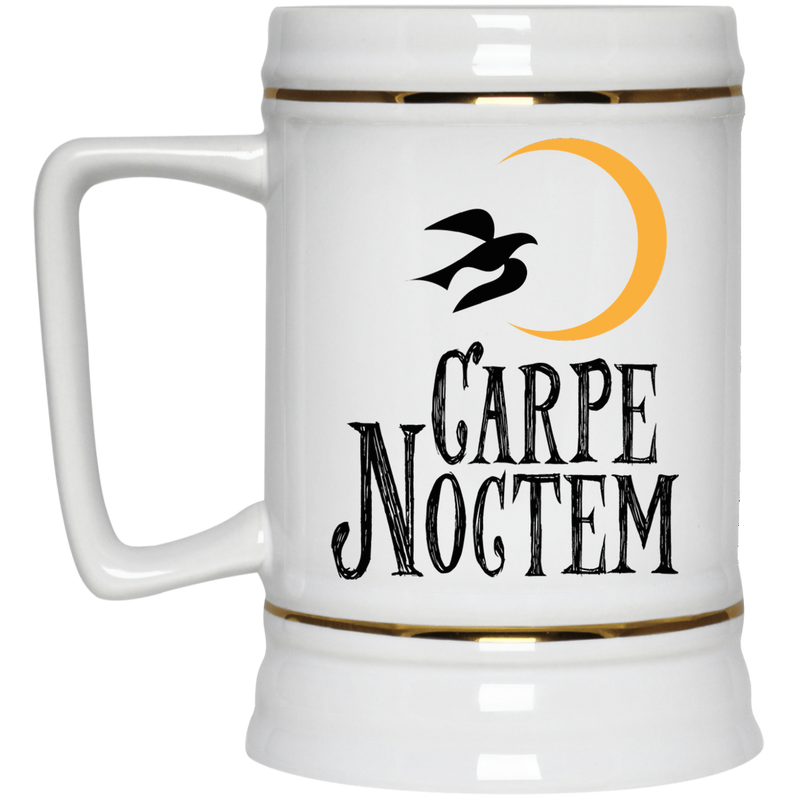 11 oz. mug with moon and raven - Carpe Noctem.