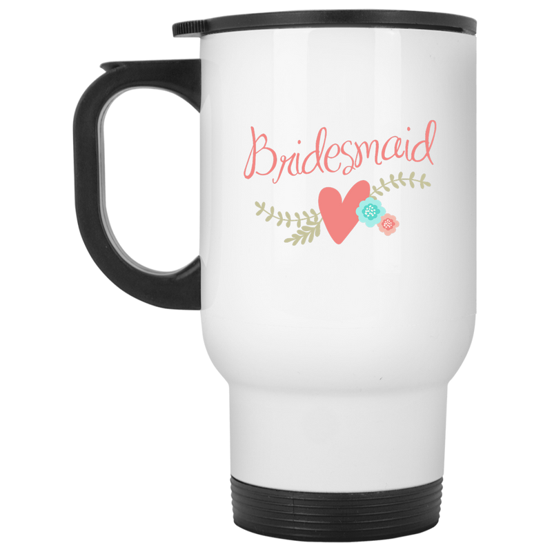 11 oz. coffee mug with pretty wedding design - Bridesmaid.