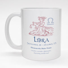 11oz. coffee mug with Aquarius horoscope full color design.