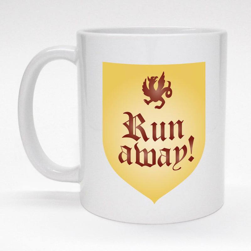 Monty Python inspired coffee mug - Run Away!