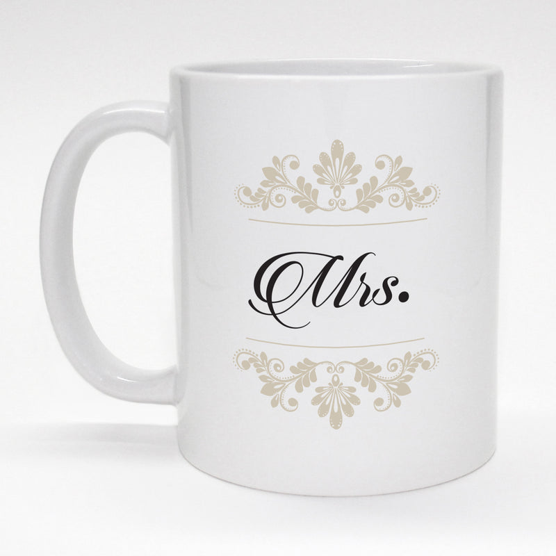 Wedding, engagement or anniversary mug - Mrs.