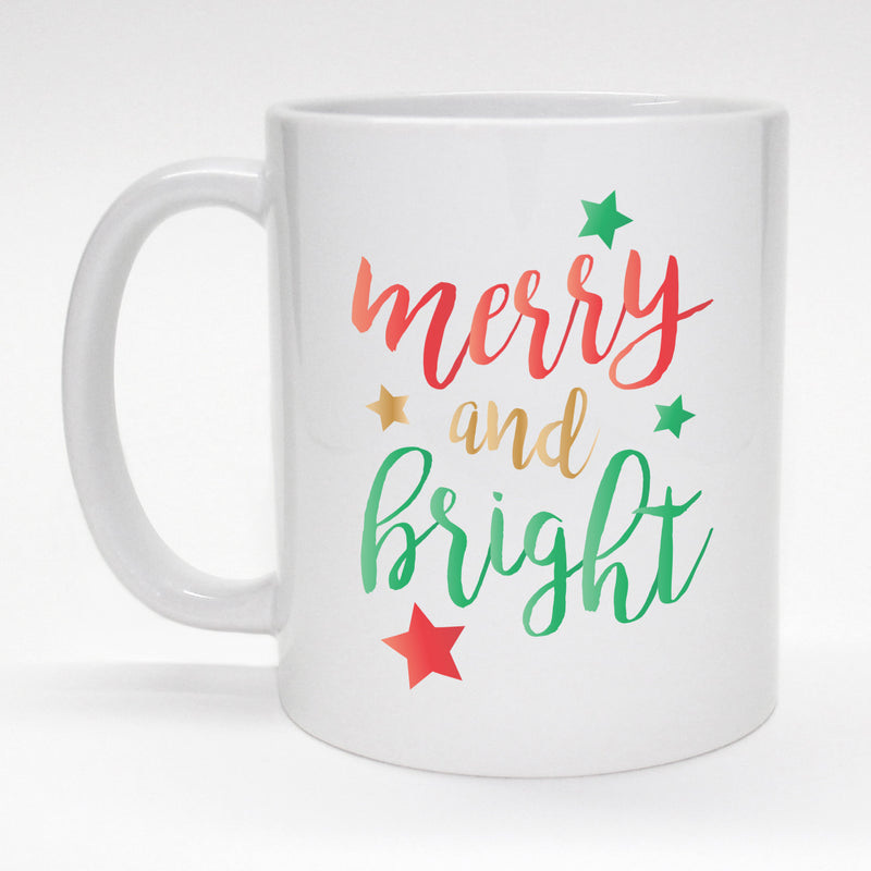 Holiday coffee mug - Merry and Bright.
