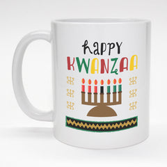 Kwanza coffee mug with colorful, African-inspired design