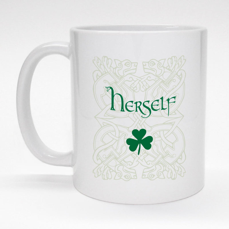 11 oz. coffee mug with Celtic, Irish design - Herself.