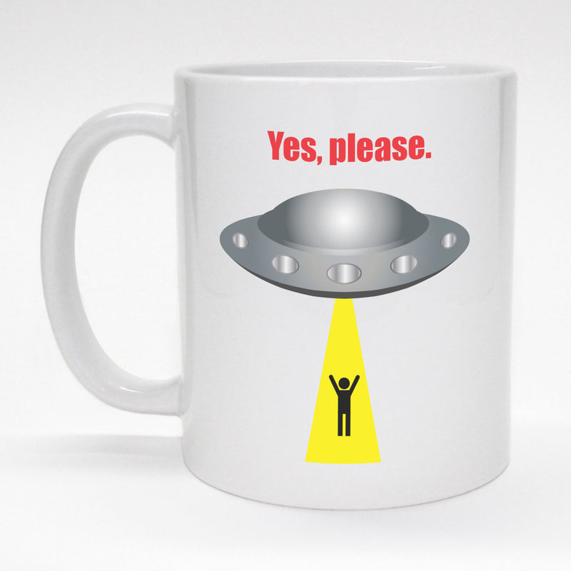 Alien abduction ceramic coffee mug - Yes please.