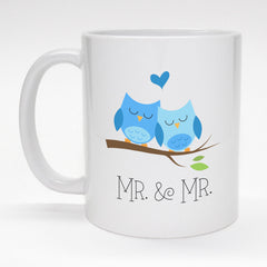 Mr. and Mr. blue birds - 11 oz. coffee mug.