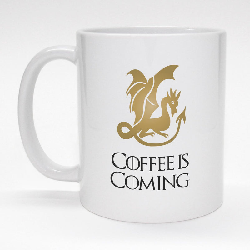 11oz. coffee mug with colorful "be a dragon" saying and art.