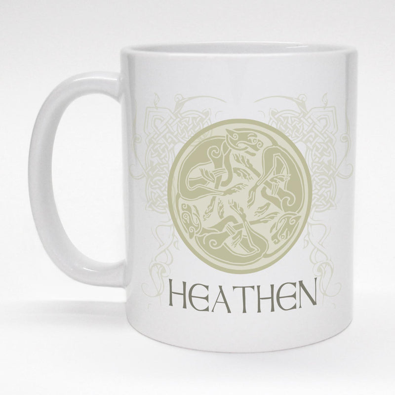 11 oz. coffee mug with Viking design - Heathen.