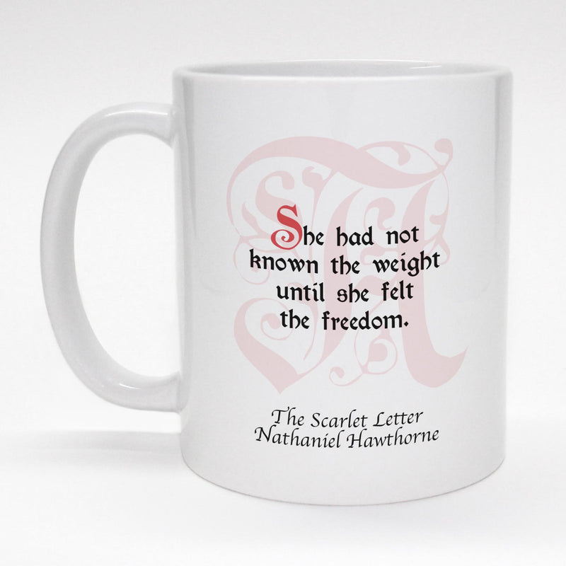 Coffee mug with Hawthorne quote from the Scarlet Letter
