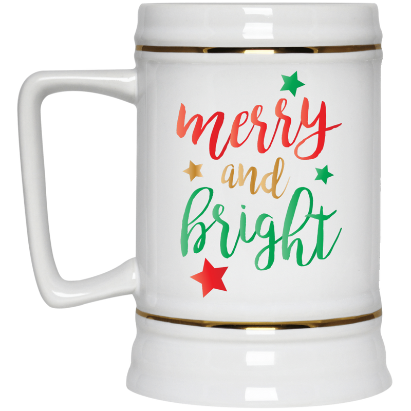 Holiday coffee mug - Merry and Bright.