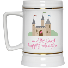 11 oz. wedding mug with fairytale castle - Happily ever after.