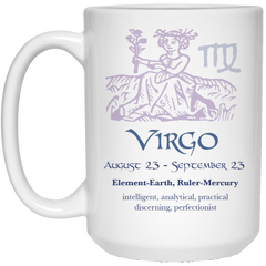 Astrology coffee mug with Virgo zodiac sign