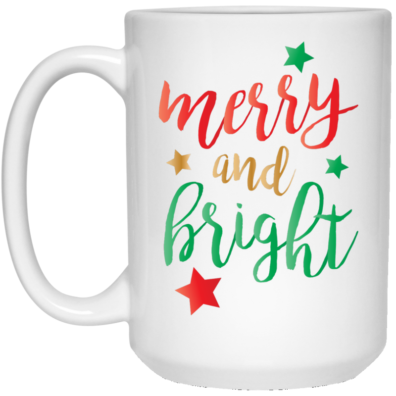 Holiday coffee mug - Merry and Bright.