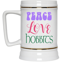 Coffee mug - Peace, Love, Hobbits.