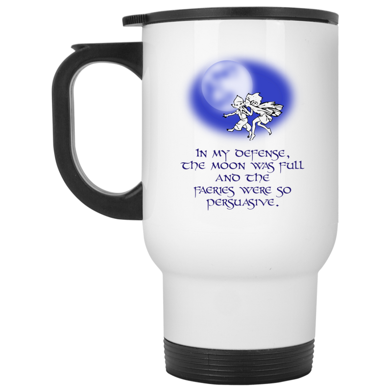 Coffee mug with moon and fairies - In my defense the moon was full...