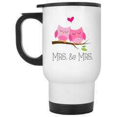 Mrs. and Mrs. pink birds - 11 oz. coffee mug.