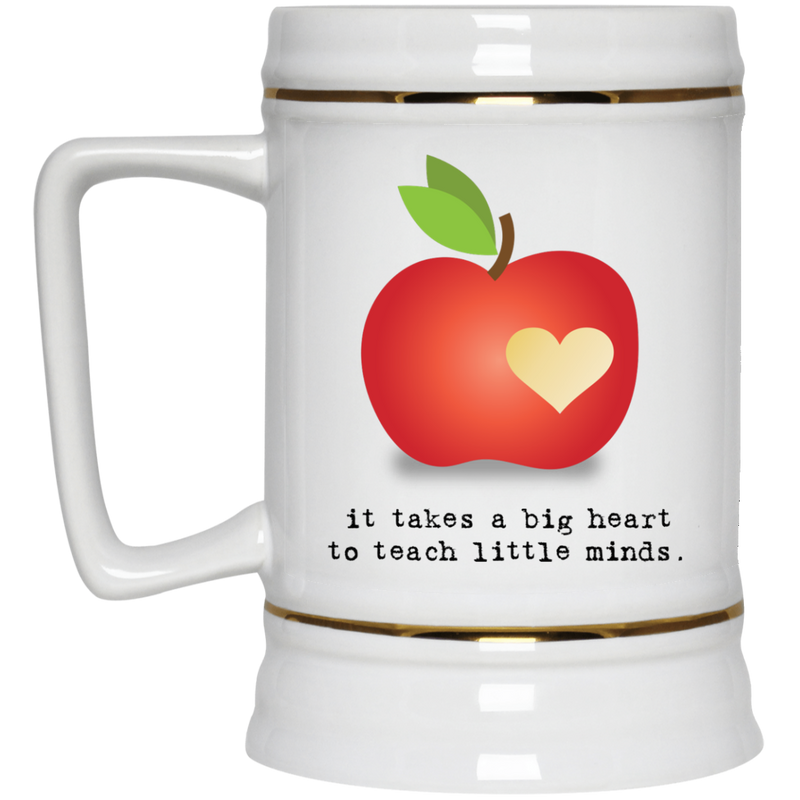 11 oz. teacher mug with apple and quote - It takes a big heart...