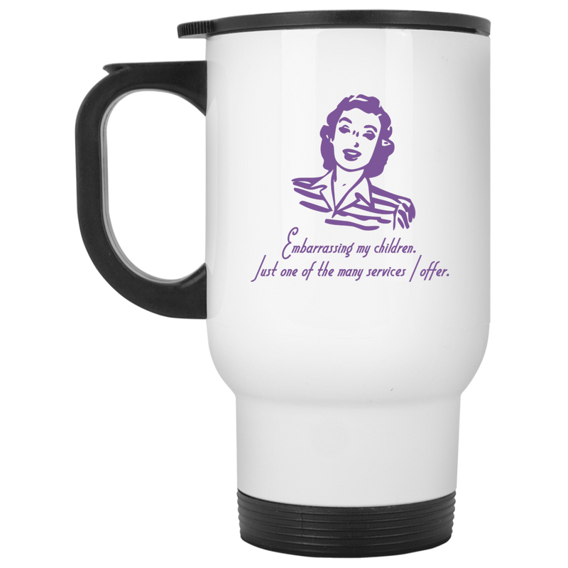 11 oz. coffee mug with funny retro mom - Embarrassing, our children...