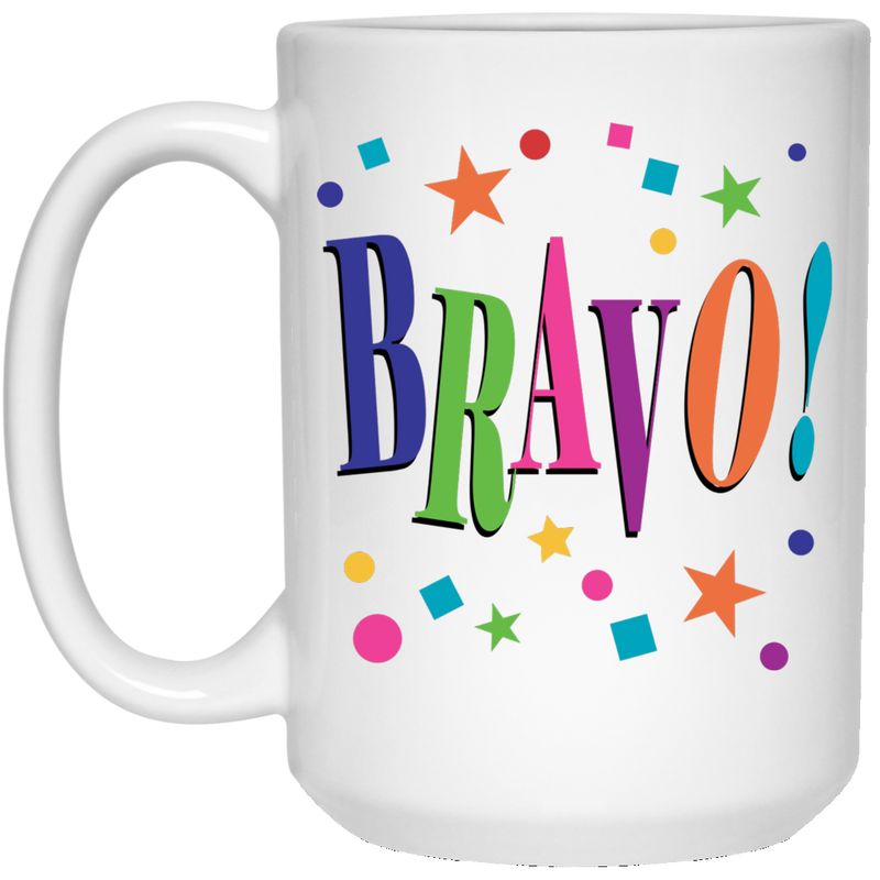 11 oz. colorful coffee mug - Bravo!