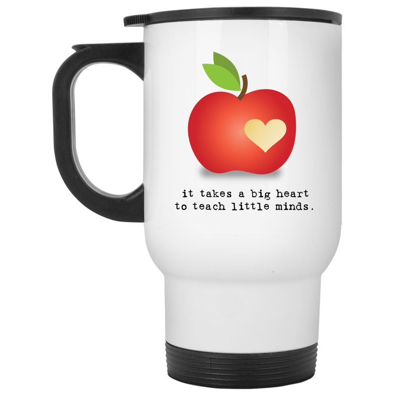 11 oz. teacher mug with apple and quote - It takes a big heart...