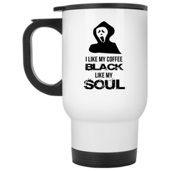 11 oz. funny coffee mug I like my coffee black like my soul.