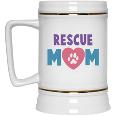 Coffee mug with dog or cat paw print - Rescue Mom
