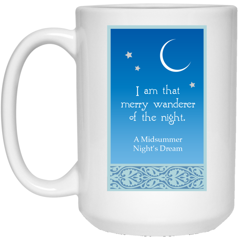11 oz. coffee mug with night sky and Shakespeare quote.