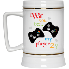 Coffee mug with game controllers - Will you be my player 2?