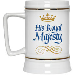 11 oz. coffee mug with crown design - His Royal Majesty.