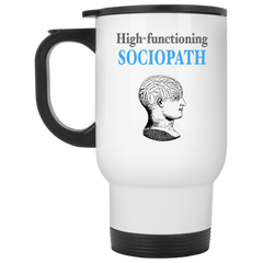 11 oz. coffee mug with vintage brain art - high functioning sociopath.