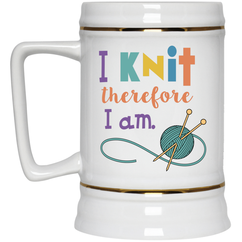 I knit therefore I am - coffee mug for knitters.