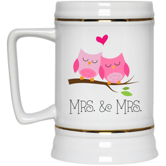 Mrs. and Mrs. pink birds - 11 oz. coffee mug.