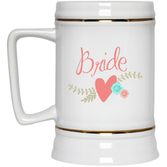 11 oz. coffee mug with pretty wedding design - Bride!
