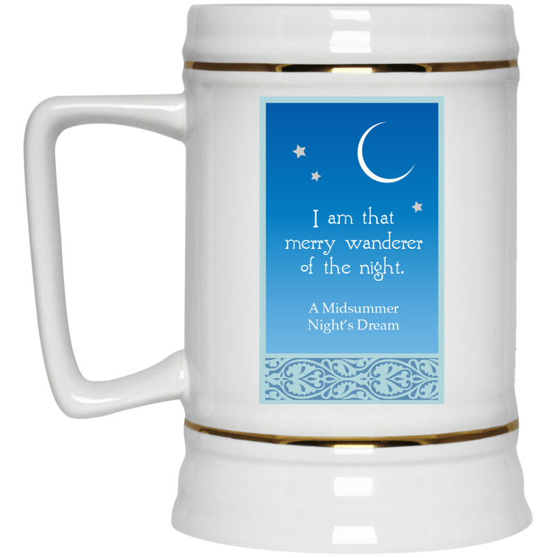 11 oz. coffee mug with night sky and Shakespeare quote.