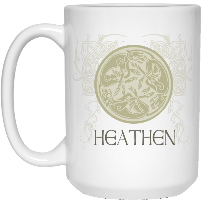 11 oz. coffee mug with Viking design - Heathen.
