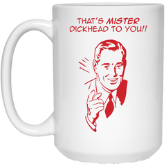 Funny retro man coffee mug - Mr. D*ckhead.