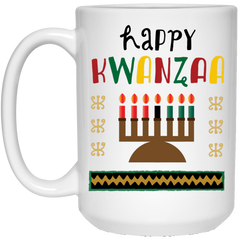 Kwanza coffee mug with colorful, African-inspired design