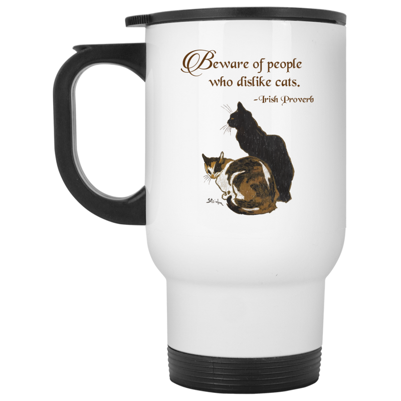 11 oz. coffee mug with beautiful cat art and Irish proverb.