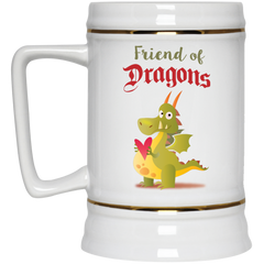Friend of Dragons - Cute coffee mug with cartoon dragon.