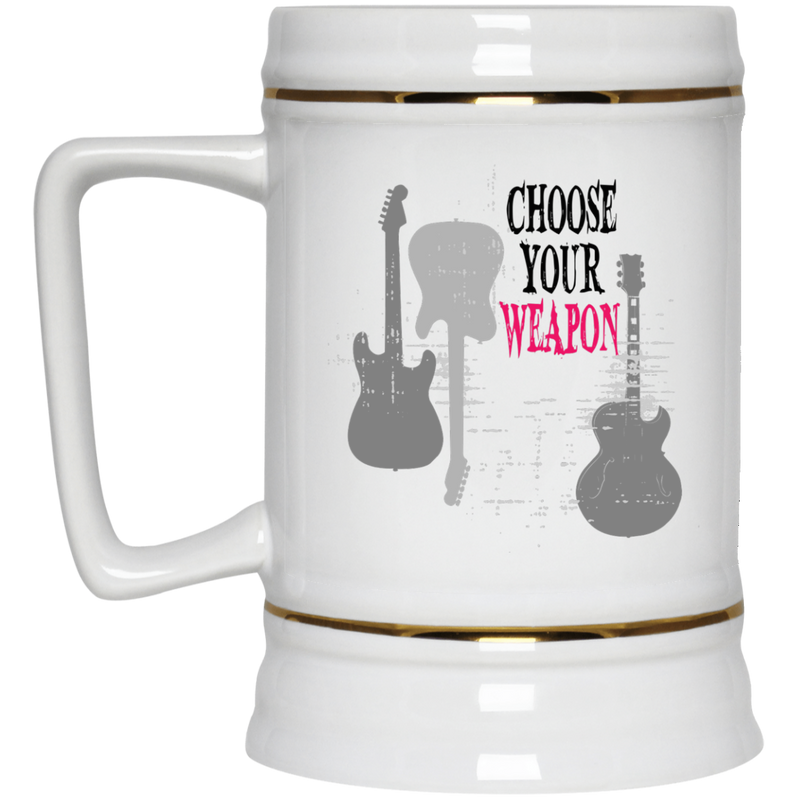 11 oz. coffee mug with guitars - Choose Your Weapon.