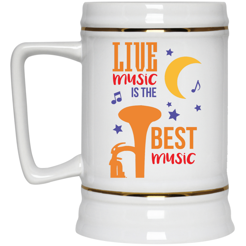 11 oz. coffee mug - Live music is the best music.